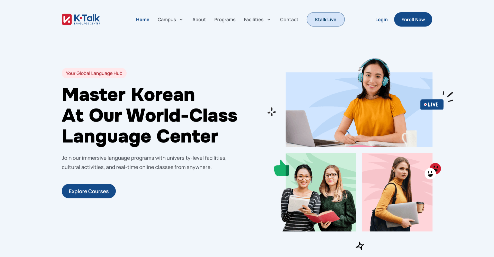 KTalk Language Centre - Korean Language Centre Website